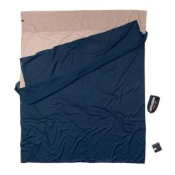 Draps Sac De Couchage COCOON COTON EGYPT LINER RECT DOUBLE KHAKI/TUAREG 22 Bleu